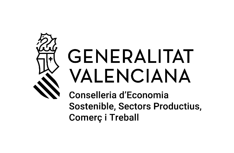 Imagen de la Generalitat Valenciana que dice 'Generalitat Valenciana - Conselleria d'Economia Sostenible, Sectors Productius, Comerç i Treball'